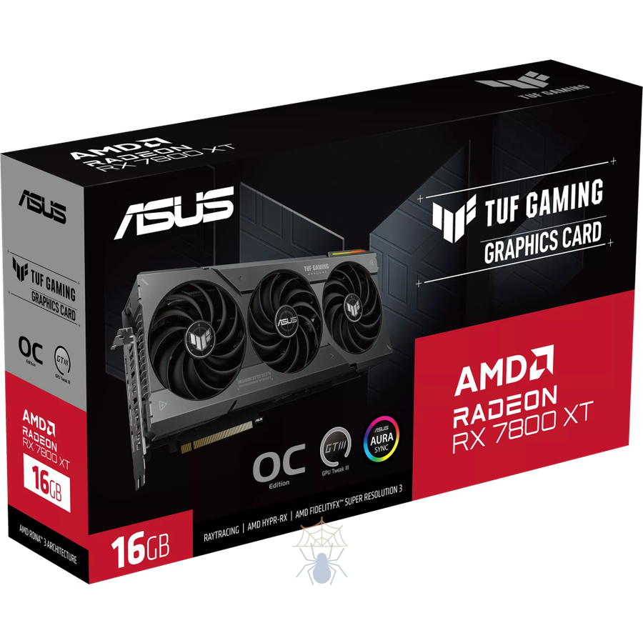 Видеокарта Asus PCI-E 4.0 TUF-RX7800XT-O16G-GAMING AMD Radeon RX 7800XT 16Gb 256bit GDDR6 2254/19500 HDMIx1 DPx3 HDCP Ret фото 13