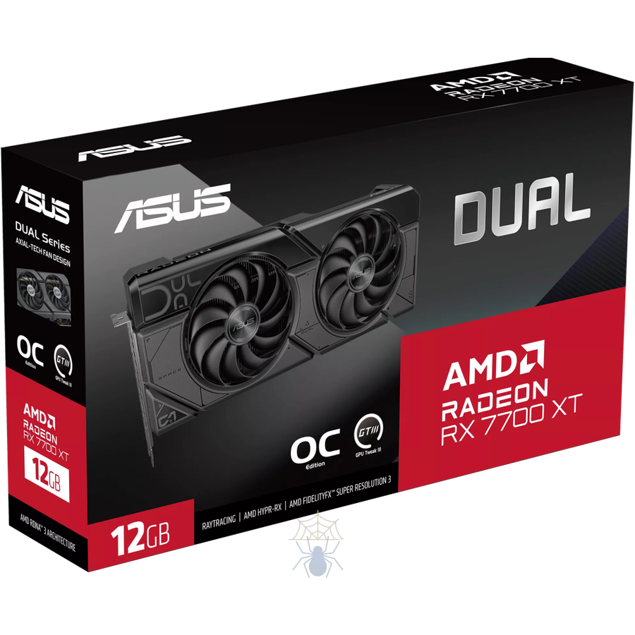 Видеокарта Asus PCI-E 4.0 DUAL-RX7700XT-O12G AMD Radeon RX 7700XT 12Gb 192bit GDDR6 2226/18000 HDMIx1 DPx3 HDCP Ret фото 11