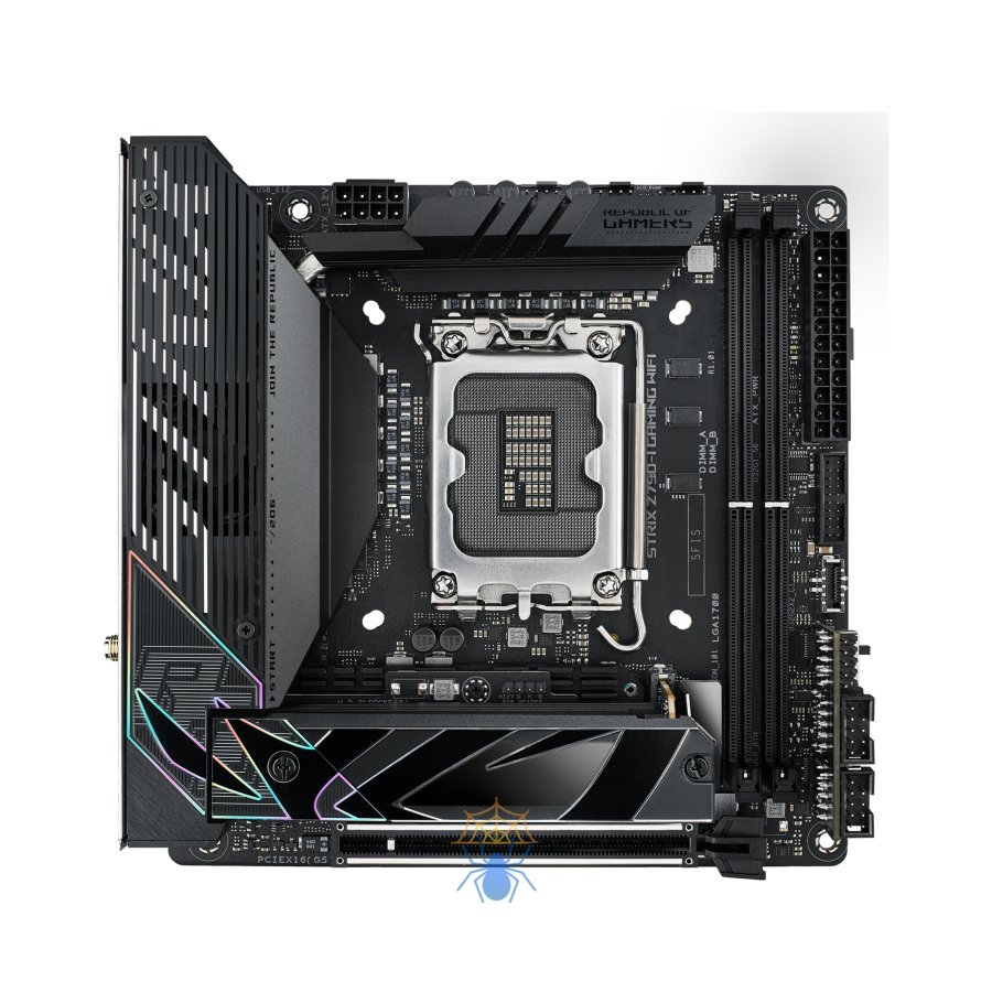 Материнская плата ASUS ROG STRIX Z790-I GAMING WIFI, LGA1700, Z790, 2*DDR5, 2*SATA, 2*M.2, 5*USB 3.2, 2*USB 2.0, 2*USB4, 1*PCIx16, DP+HDMI, mITX; 90MB1CM0-M0EAY0 фото