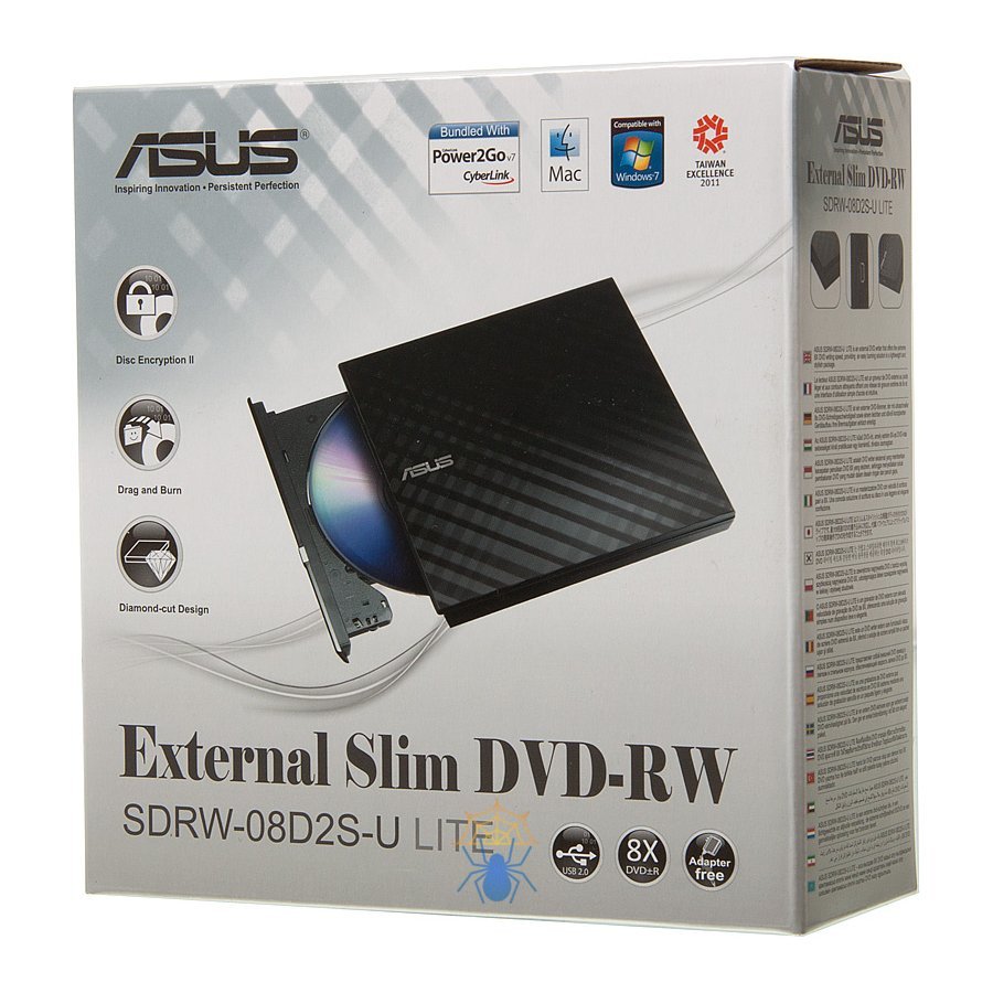 Привод DVD-RW Asus SDRW-08D2S-U LITE/DBLK/G/AS черный USB внешний RTL фото 4