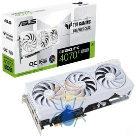 Видеокарта Asus PCI-E 4.0 TUF-RTX4070TIS-O16G-WHITE-GAMING NVIDIA GeForce RTX 4070TI Super 16Gb 192bit GDDR6X 2640/21000 HDMIx2 DPx3 HDCP Ret фото 12