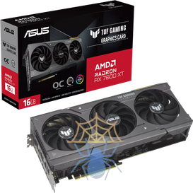 Видеокарта Asus PCI-E 4.0 TUF-RX7600XT-O16G-GAMING AMD Radeon RX 7600XT 16Gb 128bit GDDR6 2539/18000 HDMIx1 DPx3 HDCP Ret фото 14