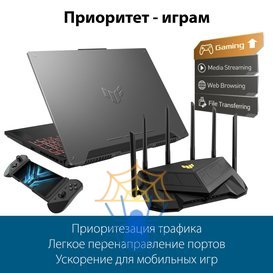 Роутер беспроводной Asus TUF-AX6000 AX6000 100/1000/2500BASE-T черный (упак.:1шт) фото 8