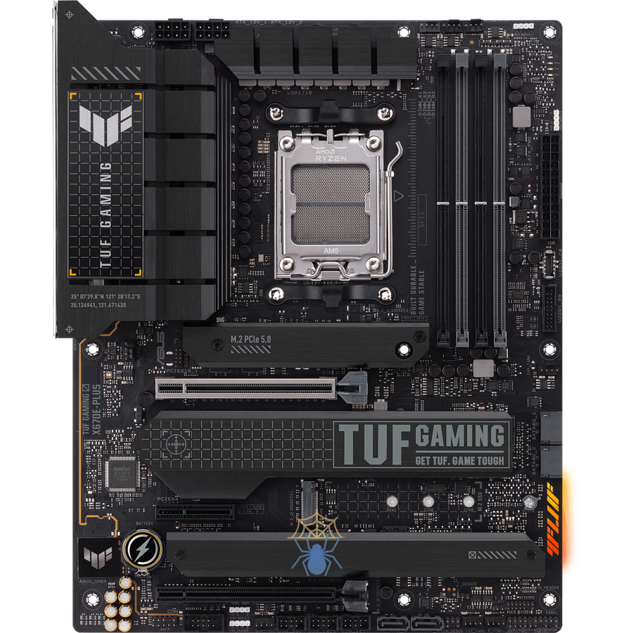 Материнская плата Asus TUF GAMING X670E-PLUS SocketAM5 AMD X670 4xDDR5 ATX AC`97 8ch(7.1) 2.5Gg RAID+HDMI+DP фото