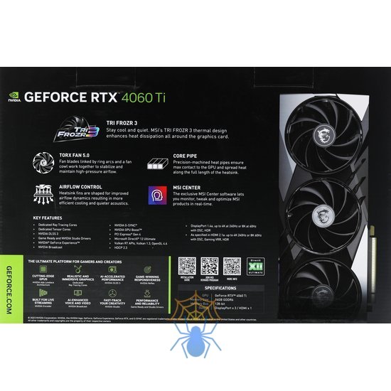 Видеокарта NVIDIA GeForce RTX 4060 Ti MSI 16Gb RTX 4060 TI GAMING SLIM 16G фото 9