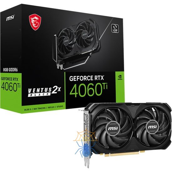 Видеокарта NVIDIA GeForce RTX 4060 Ti MSI 8Gb RTX 4060 Ti VENTUS 2X BLACK 8G фото 5