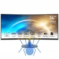 Монитор MSI 34" Pro MP341CQ черный VA LED 1ms 21:9 HDMI M/M матовая 300cd 178гр/178гр 3440x1440 100Hz FreeSync DP 2K 7.7кг фото