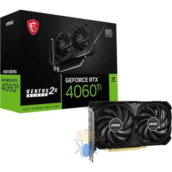 Видеокарта MSI PCI-E 4.0 RTX 4060 Ti 8G VENTUS 2X BLACK E1 OC фото 5