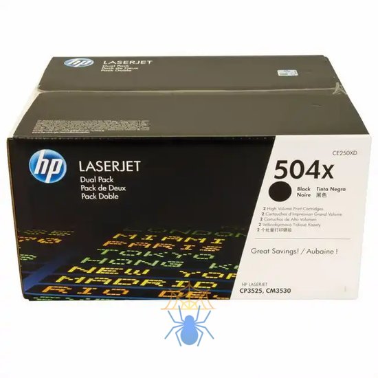 Картридж лазерный HP 504X CE250XD черный двойная упак. (21000стр.) для HP CLJ CP3525/CM3530 фото