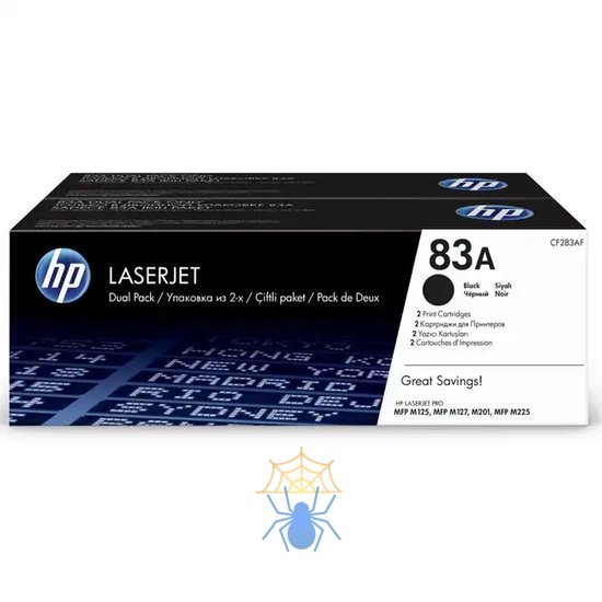 Картридж лазерный HP 83A CF283AF черный двойная упак. (3000стр.) для HP LJ Pro M125nw/M127fw фото