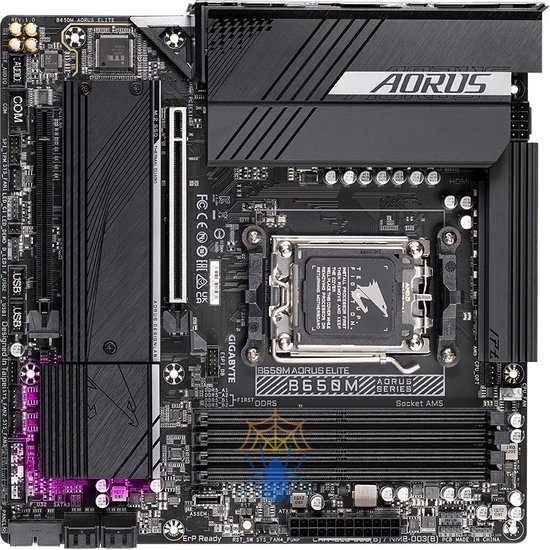 Материнская плата Gigabyte B650M AORUS ELITE SocketAM5 AMD B650 mATX AC`97 8ch(7.1) 2.5Gg RAID+HDMI+DP фото