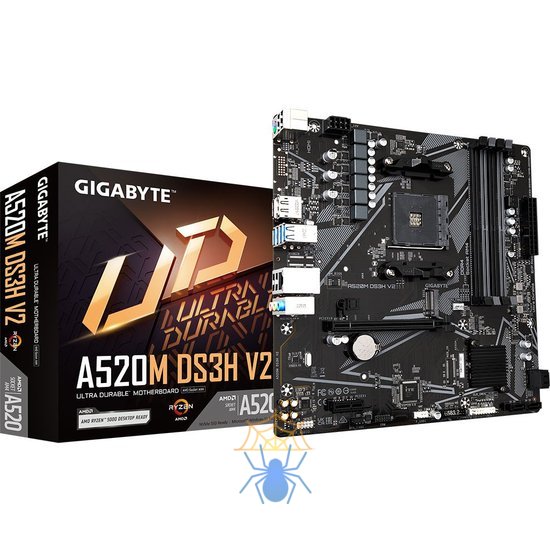 Материнская плата Gigabyte A520M DS3H V2 Soc-AM4 AMD A520 4xDDR4 mATX AC`97 8ch(7.1) GbLAN RAID+HDMI+DP фото 5