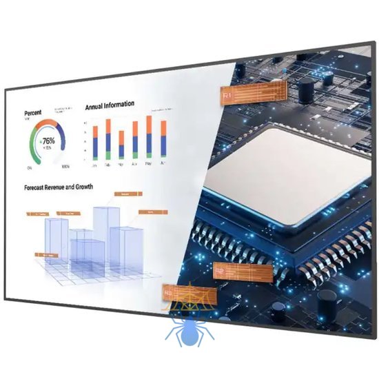 Информационный дисплей 86" 16:9 3840x2160(UHD 4K) IPS, 60 Hz, 400cd/m2, H178°/V178°, 1200:1, 1.07B, 8ms, VGA, DVI, 3xHDMI, RJ-45, RS232, MicroSD,  2xUSB Type A, OPS Slot, Android 8, 18/7, 3Y, Black фото 2