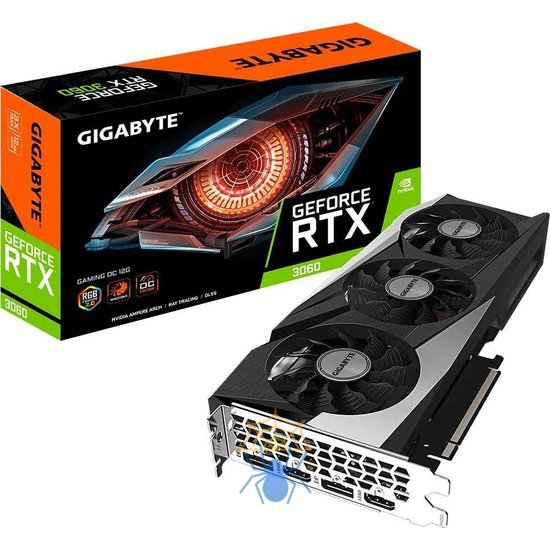 Видеокарта Gigabyte PCI-E 4.0 GV-N3060GAMING OC-12GD 2.0 LHR NVIDIA GeForce RTX 3060 12Gb 192bit GDDR6 1837/15000 HDMIx2 DPx2 HDCP Ret фото