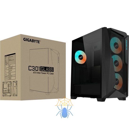 Корпус Gigabyte C301G черный без БП ATX 3x120mm 5x140mm 2xUSB3.0 audio bott PSU фото 8