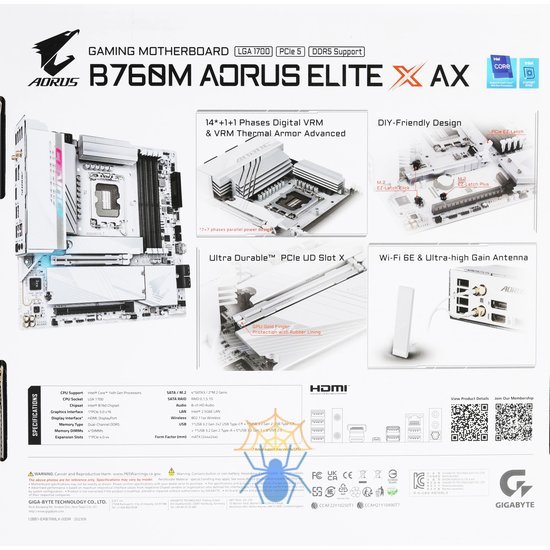 Материнская плата Gigabyte B760M A ELITE X AX Soc-1700 Intel B760 4xDDR5 mATX AC`97 8ch(7.1) 2.5Gg RAID+HDMI+DP фото 14