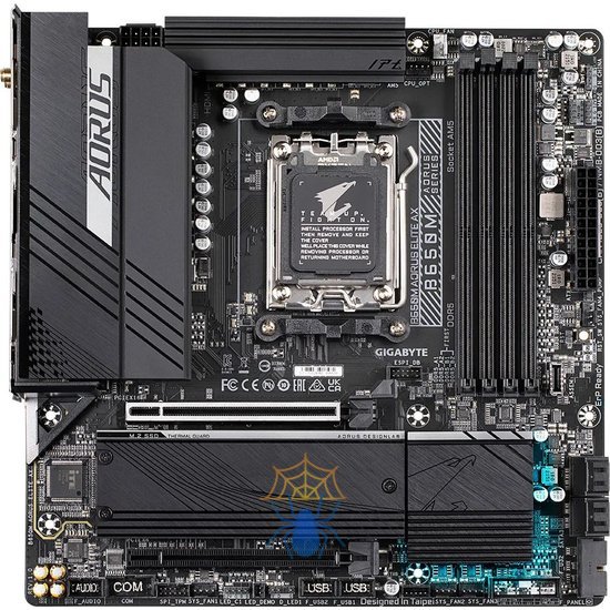 Материнская плата Gigabyte B650M AORUS ELITE AX SocketAM5 AMD B650 4xDDR5 mATX AC`97 8ch(7.1) 2.5Gg RAID+HDMI+DP фото 2