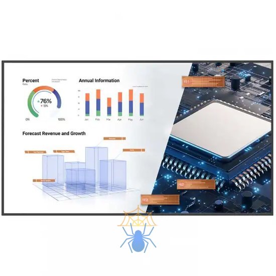 Информационный дисплей 86" 16:9 3840x2160(UHD 4K) IPS, 60 Hz, 400cd/m2, H178°/V178°, 1200:1, 1.07B, 8ms, VGA, DVI, 3xHDMI, RJ-45, RS232, MicroSD,  2xUSB Type A, OPS Slot, Android 8, 18/7, 3Y, Black фото