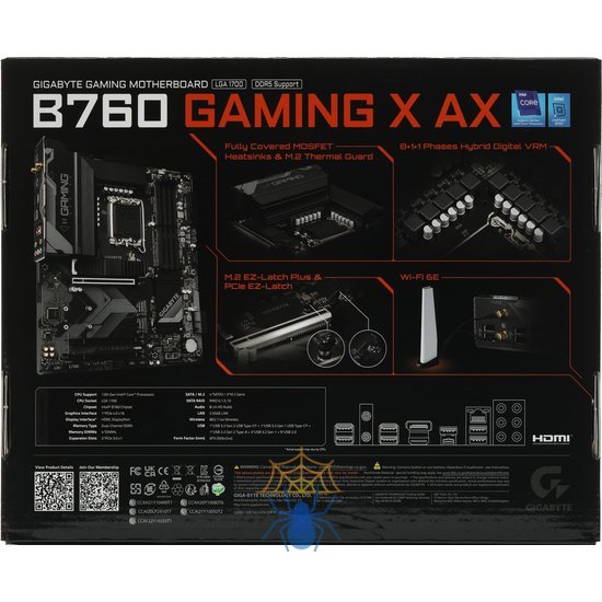 Материнская плата Gigabyte B760 GAMING X AX Soc-1700 Intel B760 4xDDR5 ATX AC`97 8ch(7.1) 2.5Gg RAID+HDMI+DP фото 25