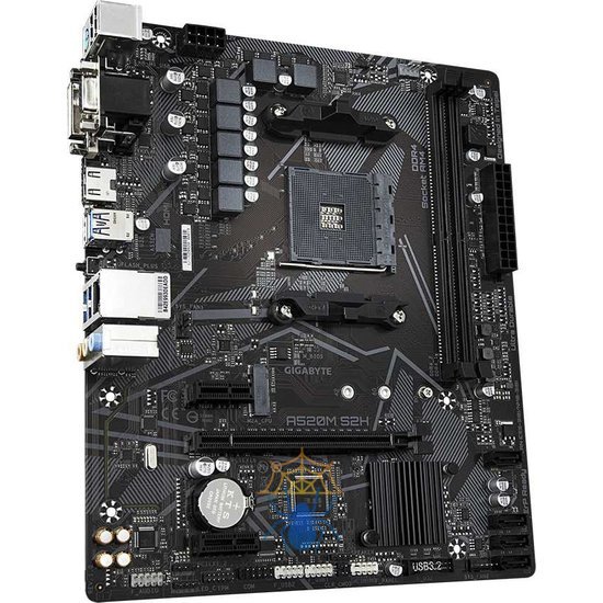 Материнская плата Gigabyte A520M S2H Soc-AM4 AMD A520 2xDDR4 mATX AC`97 8ch(7.1) GbLAN RAID+VGA+DVI+HDMI фото 3