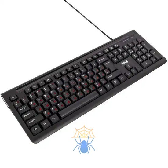 Клавиатура HIPER WIRED KEYBOARD HOK-121, USB, 104, 1.5m, black фото 2