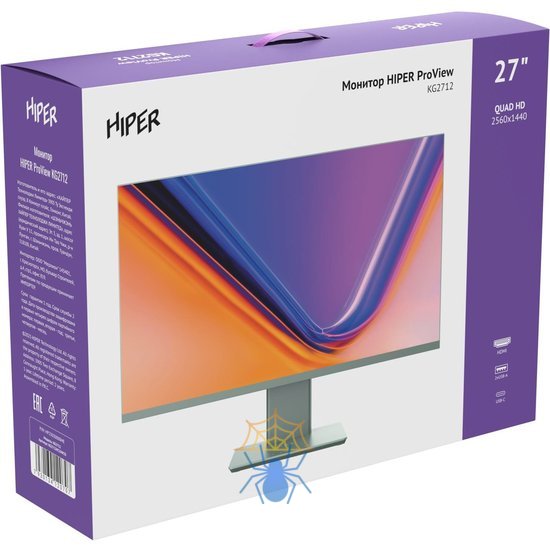 Монитор Hiper 27" ProView KG2712 серый IPS LED 5ms 16:9 HDMI M/M матовая 250cd 178гр/178гр 2560x1440 75Hz Quad HD 2K (1440p) USB 5кг фото 18