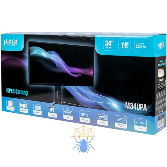 Монитор Hiper 34" Gaming M34UPA черный IPS LED 1ms 21:9 HDMI M/M матовая HAS Piv 300cd 178гр/178гр 3440x1440 144Hz FreeSync DP 2K USB 7.4кг фото 19