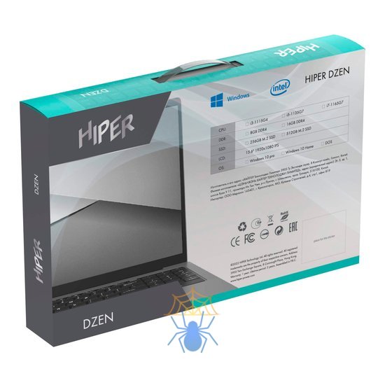 Ноутбук Hiper Dzen MTL1569 Core i5 1135G7 16Gb SSD512Gb Intel Iris Xe graphics 15.6" IPS FHD (1920x1080) Windows 10 Home grey WiFi BT Cam 5700mAh (X1H1481S) фото 6