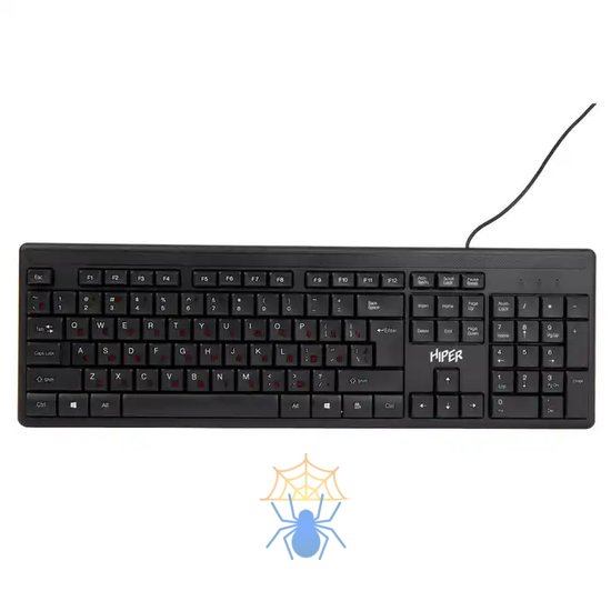 Клавиатура HIPER WIRED KEYBOARD OK-1100, USB, 104, 1.5m, black фото