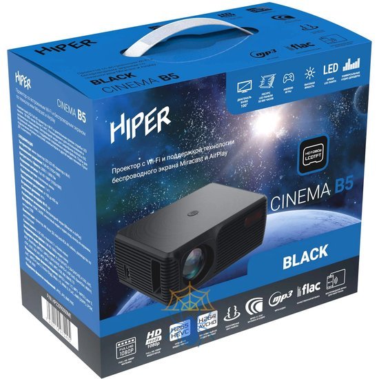 Проектор Hiper Cinema B5 Black LCD 6000Lm 2000:1 ресурс лампы:50000часов 2xUSB typeA 1xHDMI 1кг фото 4