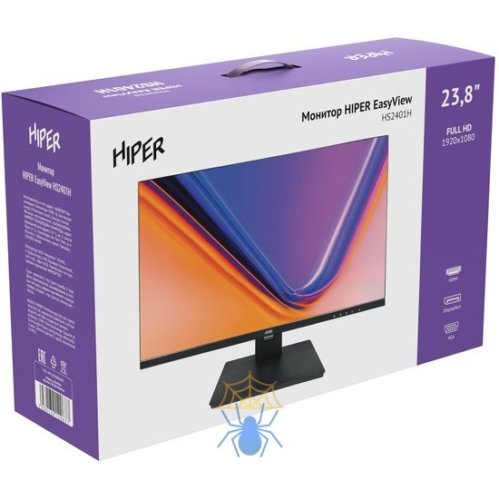 Монитор Hiper 23.8" EasyView HS2401H черный IPS LED 5ms 16:9 HDMI M/M матовая HAS 250cd 178гр/178гр 1920x1080 75Hz FreeSync VGA DP FHD 4.45кг фото 17