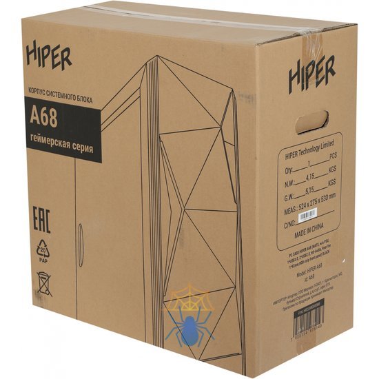 Корпус Hiper A68 черный без БП mATX 1x80mm 1x92mm 2xUSB2.0 1xUSB3.0 audio фото 13