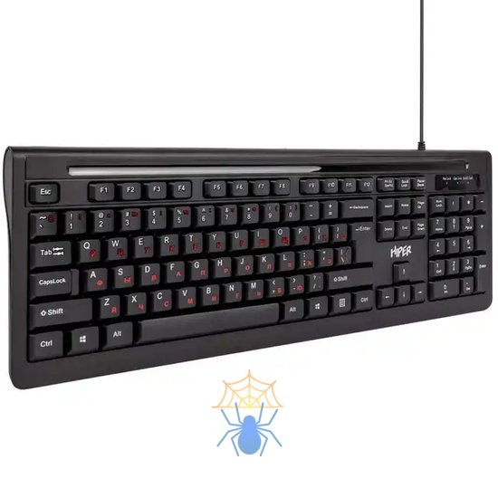 Клавиатура HIPER WIRED KEYBOARD HOK-121, USB, 104, 1.5m, black фото 3