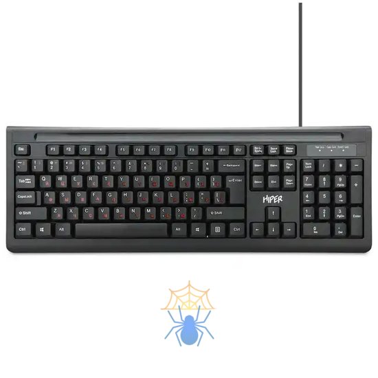 Клавиатура HIPER WIRED KEYBOARD HOK-121, USB, 104, 1.5m, black фото