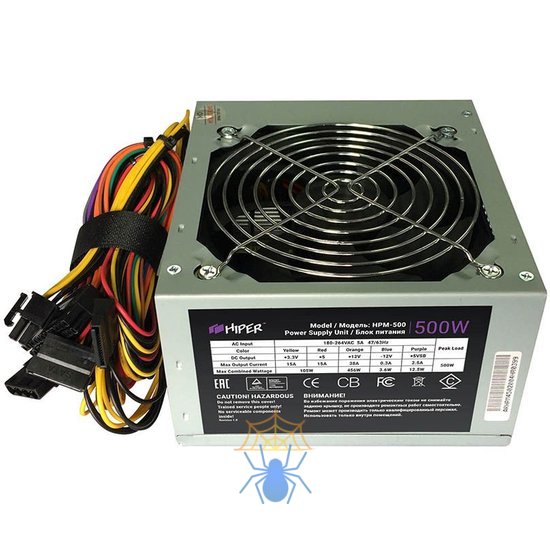 Блок питания Hiper ATX 500W HPM-500 (20+4pin) PPFC 120mm fan 3xSATA фото