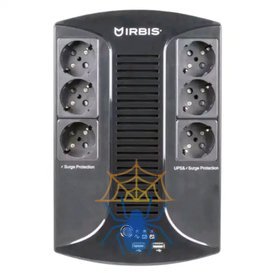 Источник бесперебойного питания IRBIS UPS Personal plus  600VA/360W, Line-Interactive, AVR, 6xSchuko outlets(3 Surge & 3 batt.), 2 USB charger, 2 year warranty фото