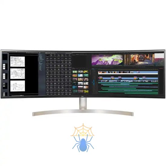 Монитор жидкокристаллический LG Монитор LCD 49" 32:9 5120x1440(dualQHD) IPS, Curved, nonGLARE, 350cd/m2, H178°/V178°, 1000:1, 1.07B, 5ms, 2xHDMI, DP, USB-Hub, Height adj, Tilt, Swivel, Speakers, 2Y, White фото 4