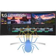 Монитор LG 38" 38WN95C-W IPS LED UW4K, изогнутый, 3840x1600, 1ms, 450cd/m2, 1000:1 (Mega DCR), 178°/178°, HDMI*2, DP, USB-Hub, Thunderbolt, MM, HDR, 144Hz, HAS, Tilt, FreeSync, Black+Silver+White фото 2