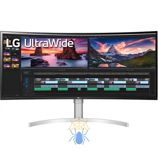 Монитор LG 38" 38WN95C-W IPS LED UW4K, изогнутый, 3840x1600, 1ms, 450cd/m2, 1000:1 (Mega DCR), 178°/178°, HDMI*2, DP, USB-Hub, Thunderbolt, MM, HDR, 144Hz, HAS, Tilt, FreeSync, Black+Silver+White фото 2