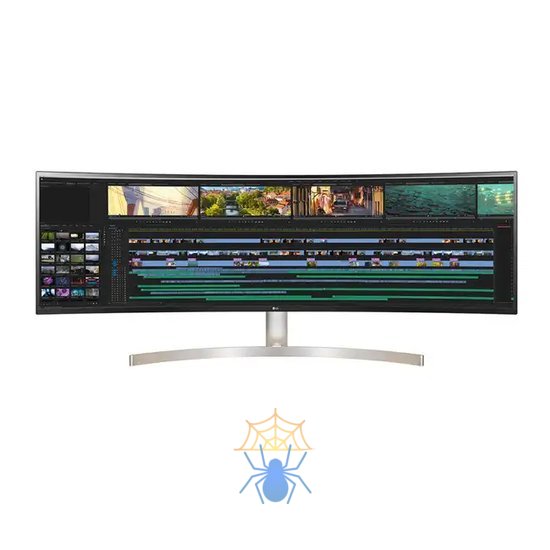 Монитор жидкокристаллический LG Монитор LCD 49" 32:9 5120x1440(dualQHD) IPS, Curved, nonGLARE, 350cd/m2, H178°/V178°, 1000:1, 1.07B, 5ms, 2xHDMI, DP, USB-Hub, Height adj, Tilt, Swivel, Speakers, 2Y, White фото