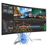 Монитор жидкокристаллический LG Монитор LCD 34'' [21:9] 3440x1440(UWQHD) IPS, nonGLARE, 300cd/m2, H178°/V178°, 1000:1, 5ms, 2xHDMI, DP, USB-Hub, Tilt, HAS, Speakers, Audio out, 2Y, Silver-Black фото