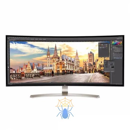 Монитор жидкокристаллический LG Монитор LCD 38" [21:9] 3840x1600 IPS, nonGLARE, 300cd/m2, H178°/V178°, 1000:1, 1.07B Color, 5ms, 2xHDMI, DP, USB-Hub, Tilt, HAS, Speakers, USB-С, Audio out, 2Y, Silver-White фото