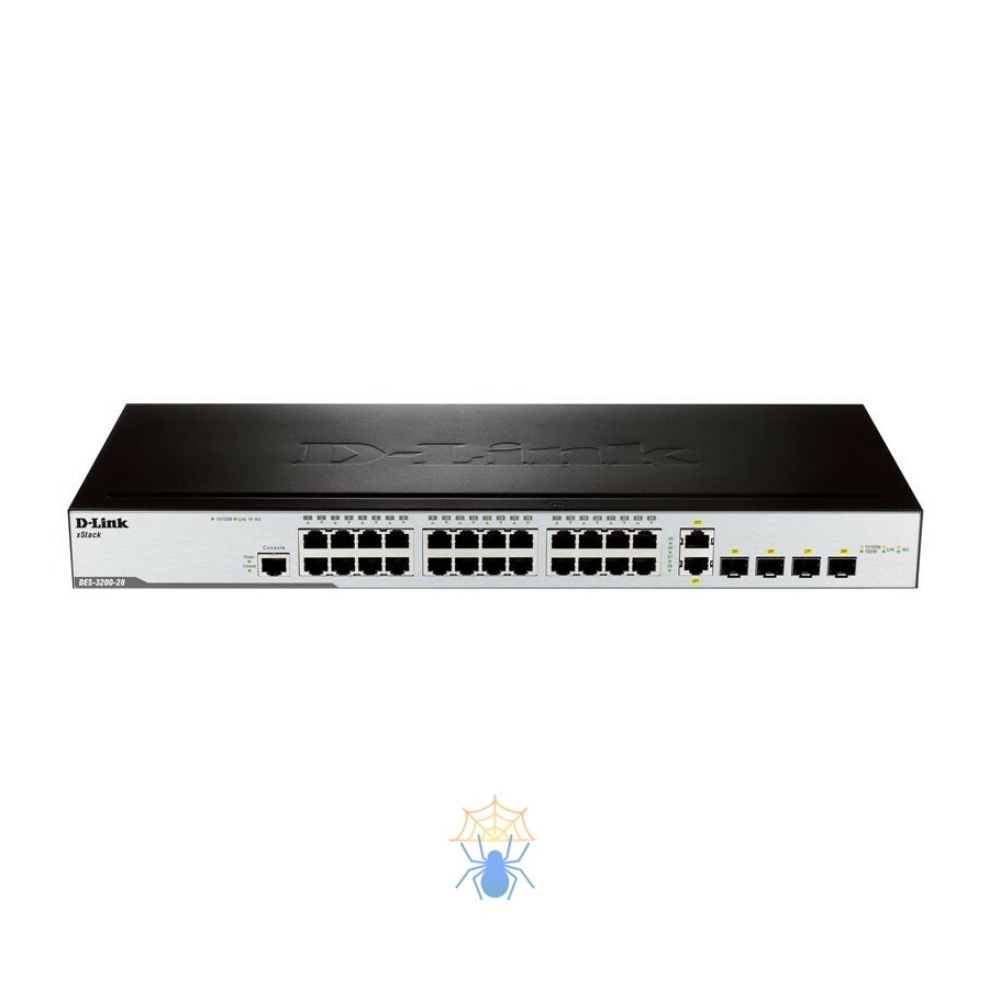 24-Port 10/100Mbps + 2 Combo 1000BASE-T/SFP + 2 SFP L2 Management Switch 16K MAC address, 4K of 802,1Q VLAN Support, QoS support фото