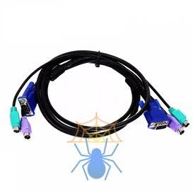 Кабель для коммутатора консоли D-Link DKVM-CB, Cable Kit for DKVM Products, PS/2 keyboard cable, PS/2 mouse cable, Monitor cable, 1.8m фото