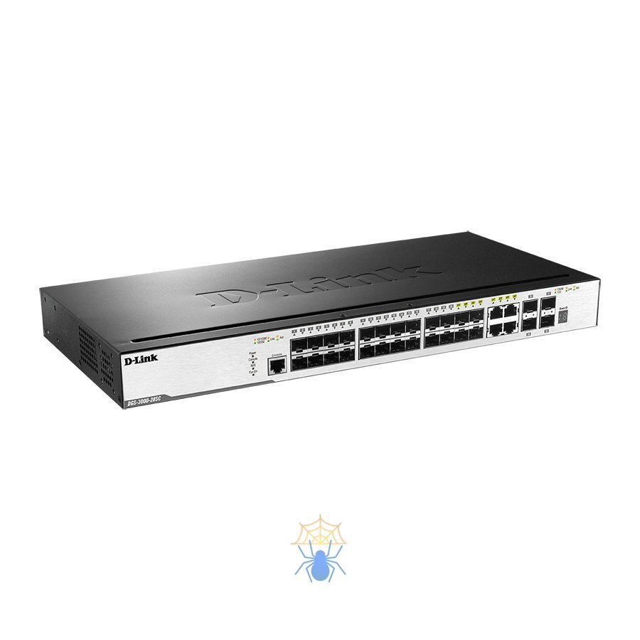 26-Port Management L2 Gigabit Switch 20-Port 10/100/1000 Base-T + 4 Combo 10/100/1000BASE-T/SFP ports 2-Port 10G SFP+, Mana D-Link DGS-3000-28SC/DC фото 5