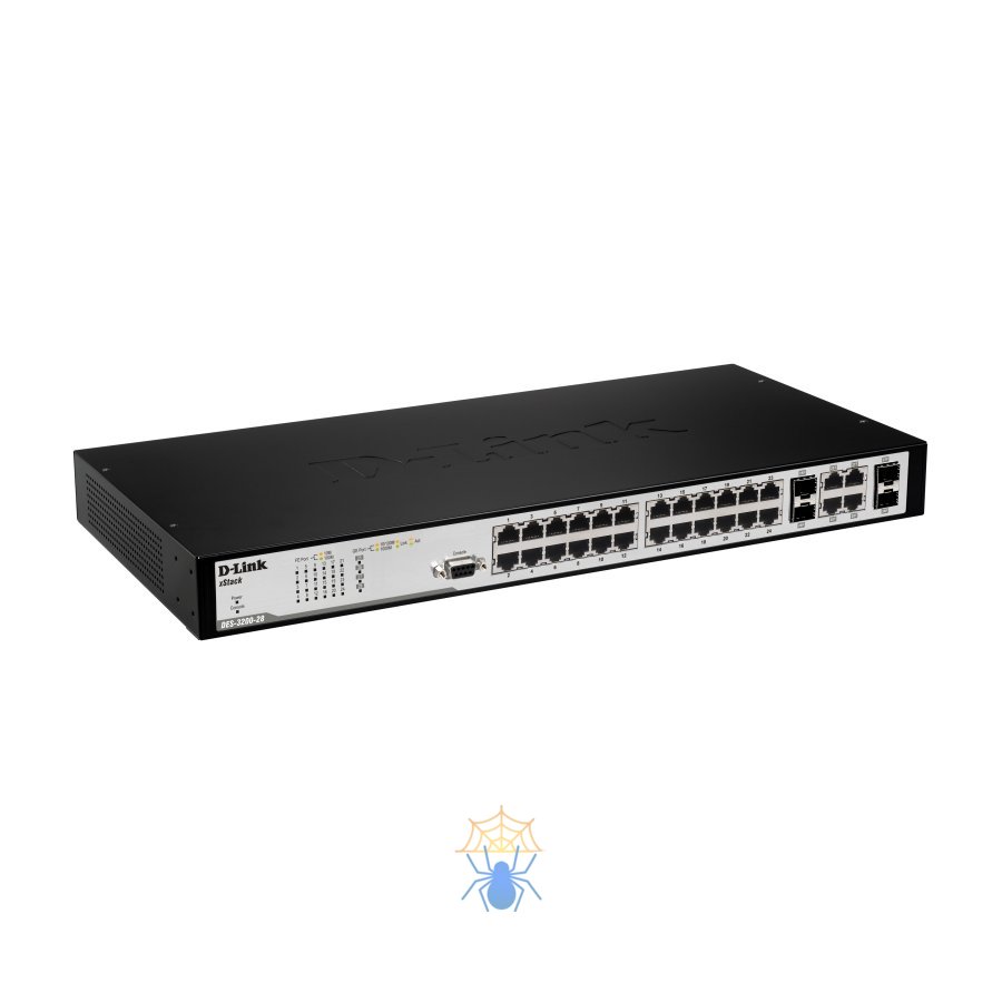 24-Port 10/100Mbps + 2 Combo 1000BASE-T/SFP SFP L2 Management Switch 16K MAC address, 4K of 802,1Q VLAN Support, QoS support Refurbished D-Link DES-3200-28_RFB/B1 фото 8