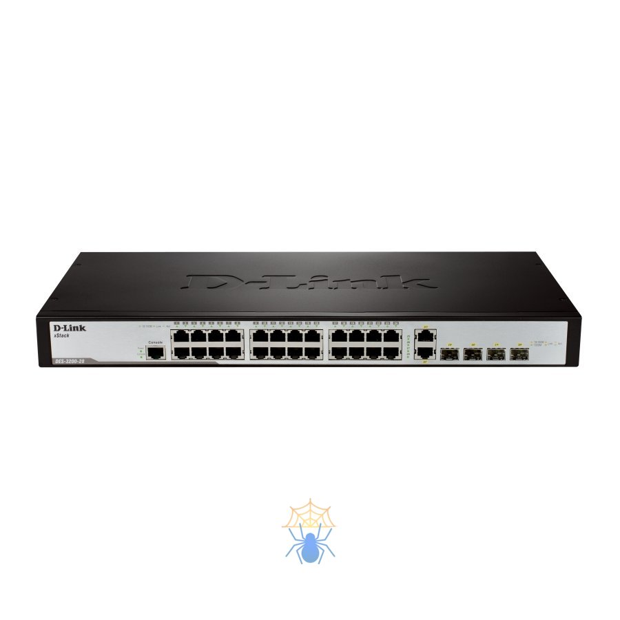 24-Port 10/100Mbps + 2 Combo 1000BASE-T/SFP SFP L2 Management Switch 16K MAC address, 4K of 802,1Q VLAN Support, QoS support Refurbished D-Link DES-3200-28_RFB/B1 фото 4