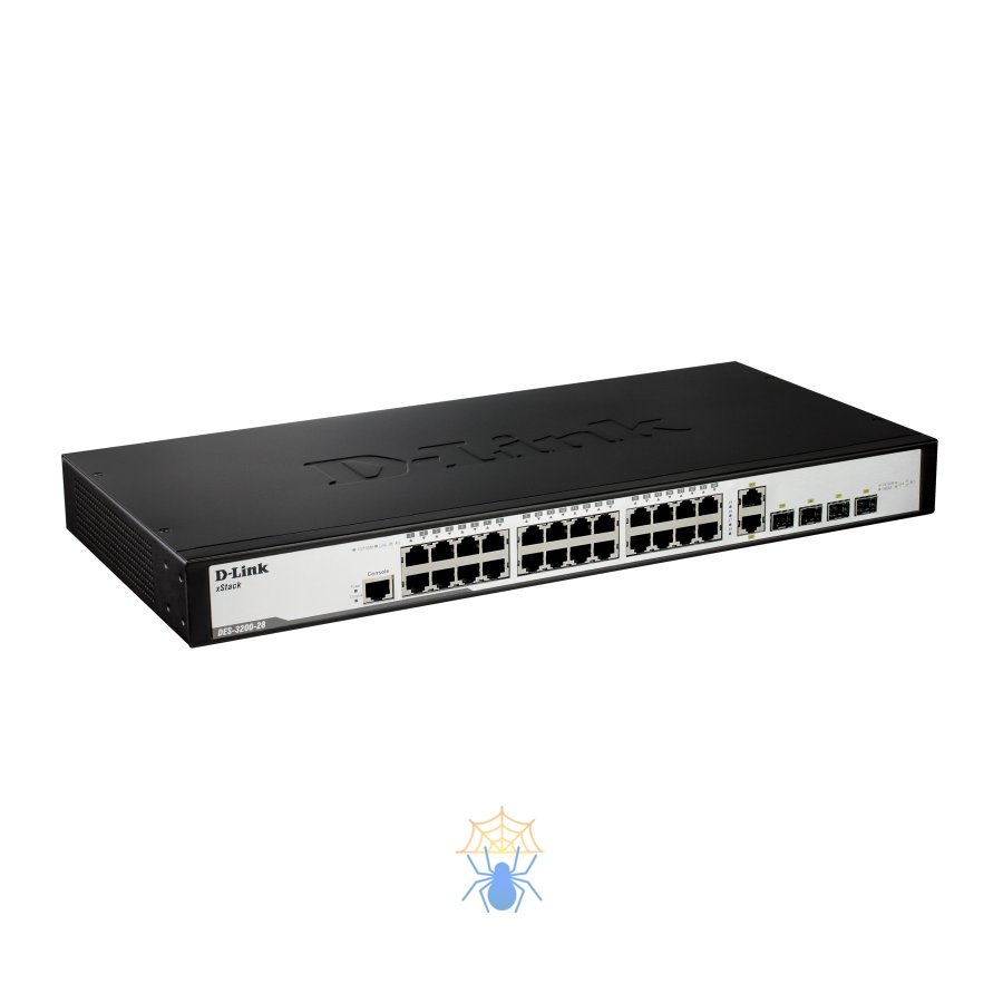 24-Port 10/100Mbps + 2 Combo 1000BASE-T/SFP SFP L2 Management Switch 16K MAC address, 4K of 802,1Q VLAN Support, QoS support Refurbished D-Link DES-3200-28_RFB/B1 фото 5