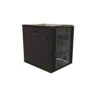 Hyperline twb 1266 gp ral9004 шкаф настенный 19 дюймовый 19 12u 650x600х600мм стеклянная дверь