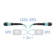 Патч-корд оптический SNR SNR-PC-MPO/UPC-MPO/UPC-FF-MM-12F-3m